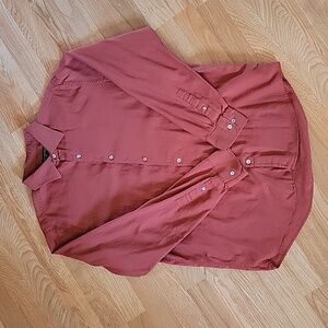 Banana Republic Burnt Orange Long Sleeve Button Up